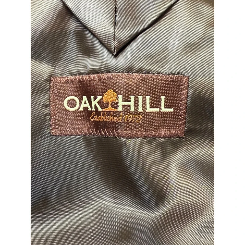Oak Hill Blazer Sport Coat Herringbone Two Button‎ Brown Career Men's 54L